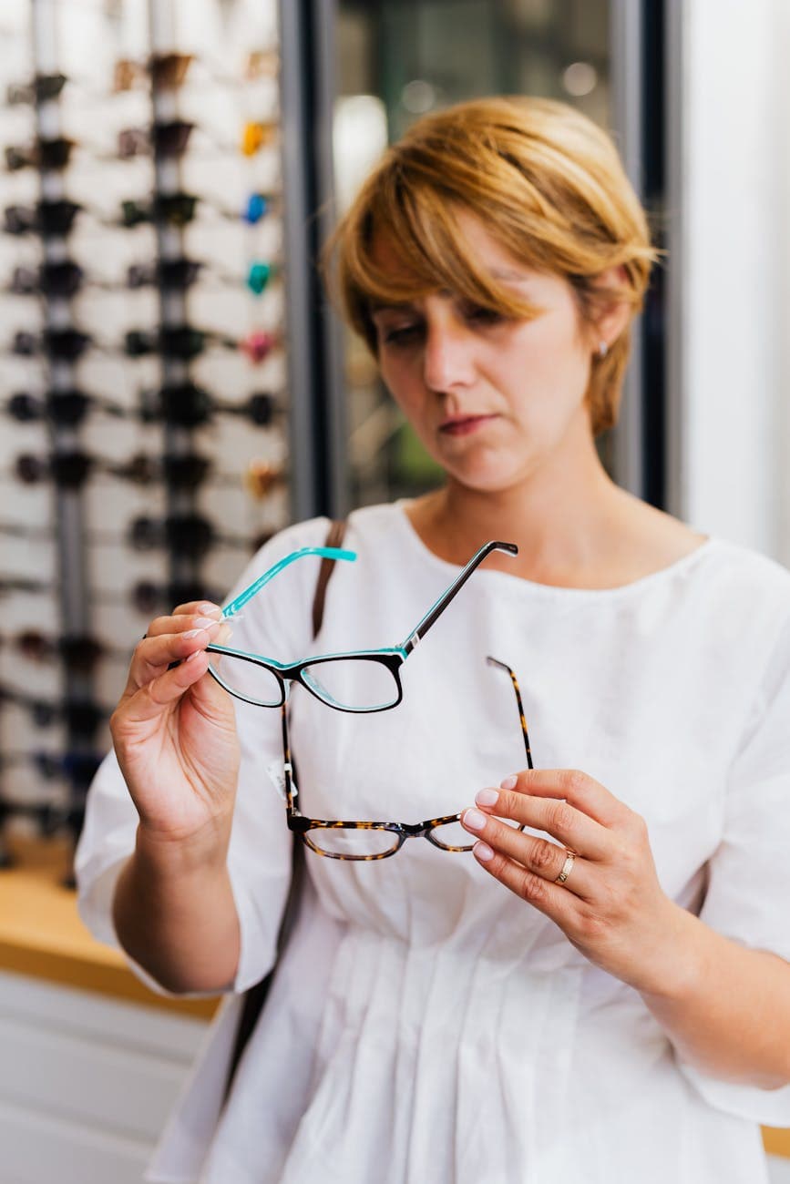 Portrait of a smiling female optician